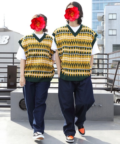 ８(eight)（エイト）の「ジャガード幾何学柄ニットベスト（ベスト・メンズ・ベージュ/グリーン/チャコール・LARGE/X-LARGE/MEDIUM）」の20枚目の写真