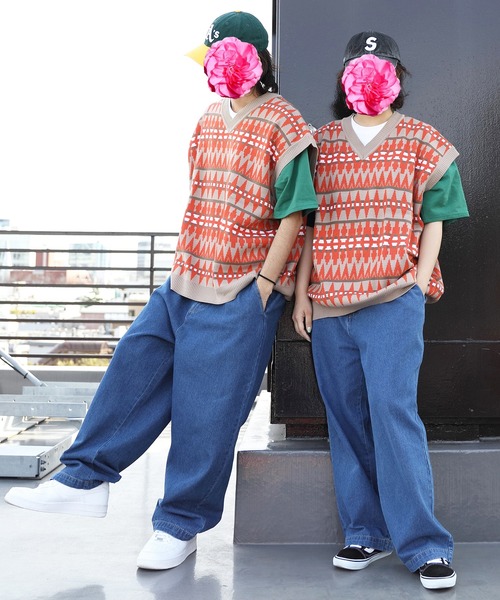８(eight)（エイト）の「ジャガード幾何学柄ニットベスト（ベスト・メンズ・ベージュ/グリーン/チャコール・LARGE/X-LARGE/MEDIUM）」の7枚目の写真