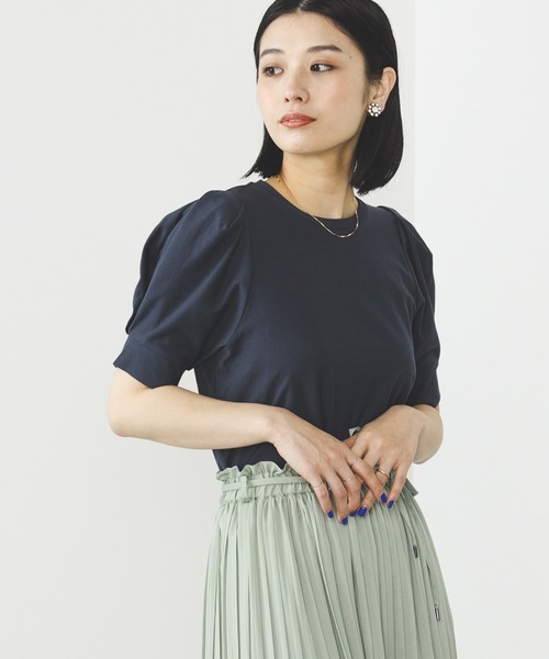 BEAMS HEART(ビームスハート)の「タックスリーブ プルオーバー(シャツ/ブラウス・レディース・ケリーグリーン/オフホワイト/ネイビー/パープル系その他3/ブラック・FREE)」の7枚目の写真