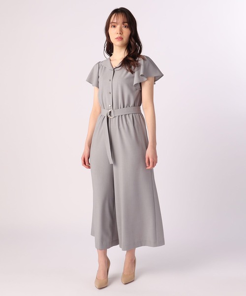 LAISSE PASSE（レッセパッセ）の「オープンカラーフレアースリーブオールインワン（つなぎ/オールインワン・レディース・サックスブルー/モカ/ブラック・MEDIUM/SMALL）」の7枚目の写真