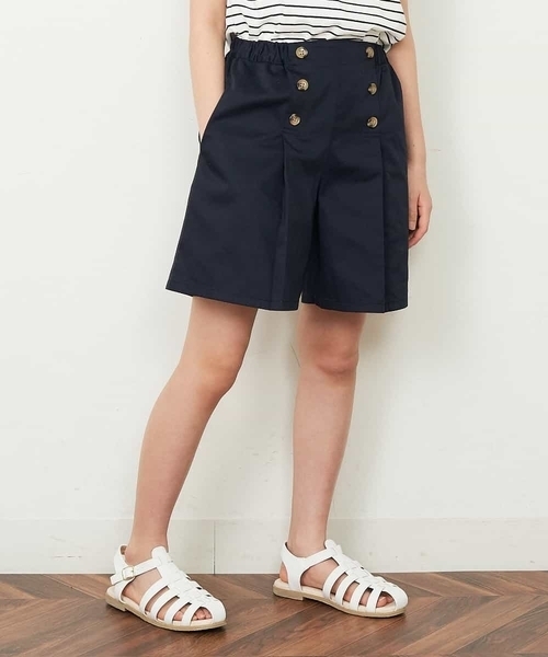 a.v.v（アーヴェヴェ）の「[100-130]フロントボタンショートパンツ（その他パンツ・キッズ・ミント/ベージュ/ネイビー・120/110/130/100）」の3枚目の写真