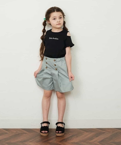 a.v.v（アーヴェヴェ）の「[100-130]フロントボタンショートパンツ（その他パンツ・キッズ・ミント/ベージュ/ネイビー・120/110/130/100）」の6枚目の写真