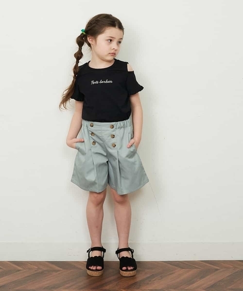 a.v.v（アーヴェヴェ）の「[100-130]フロントボタンショートパンツ（その他パンツ・キッズ・ミント/ベージュ/ネイビー・120/110/130/100）」の7枚目の写真