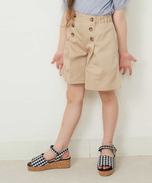 a.v.v（アーヴェヴェ）の「[100-130]フロントボタンショートパンツ（その他パンツ・キッズ・ミント/ベージュ/ネイビー・120/110/130/100）」の10枚目の写真