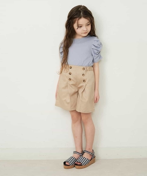 a.v.v（アーヴェヴェ）の「[100-130]フロントボタンショートパンツ（その他パンツ・キッズ・ミント/ベージュ/ネイビー・120/110/130/100）」の11枚目の写真