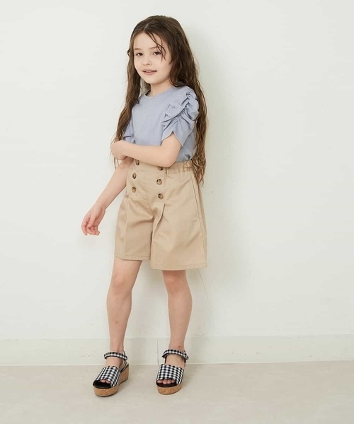 a.v.v（アーヴェヴェ）の「[100-130]フロントボタンショートパンツ（その他パンツ・キッズ・ミント/ベージュ/ネイビー・120/110/130/100）」の12枚目の写真