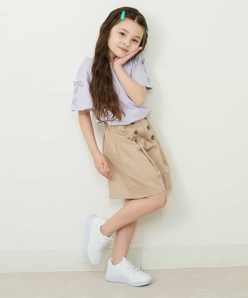 a.v.v（アーヴェヴェ）の「[100-130]フロントボタンショートパンツ（その他パンツ・キッズ・ミント/ベージュ/ネイビー・120/110/130/100）」の14枚目の写真