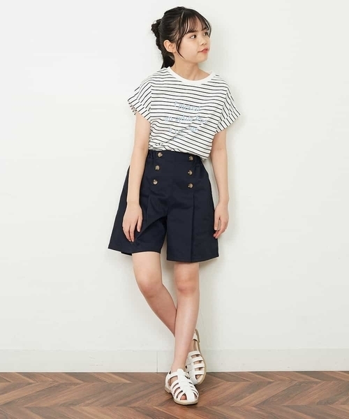 a.v.v（アーヴェヴェ）の「[100-130]フロントボタンショートパンツ（その他パンツ・キッズ・ミント/ベージュ/ネイビー・120/110/130/100）」の16枚目の写真