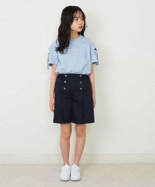 a.v.v（アーヴェヴェ）の「[100-130]フロントボタンショートパンツ（その他パンツ・キッズ・ミント/ベージュ/ネイビー・120/110/130/100）」の21枚目の写真