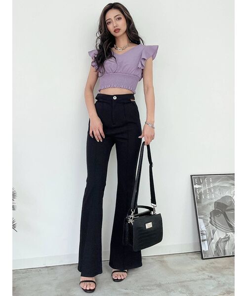GYDA(ジェイダ)の「SIDE CUT HIPUP パンツ(デニムパンツ・レディース・ブラック・SMALL/X-SMALL/MEDIUM)」の2枚目の写真