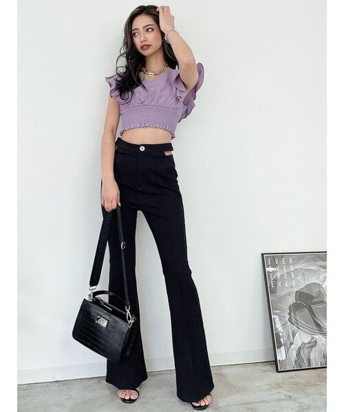 GYDA(ジェイダ)の「SIDE CUT HIPUP パンツ(デニムパンツ・レディース・ブラック・SMALL/X-SMALL/MEDIUM)」の3枚目の写真