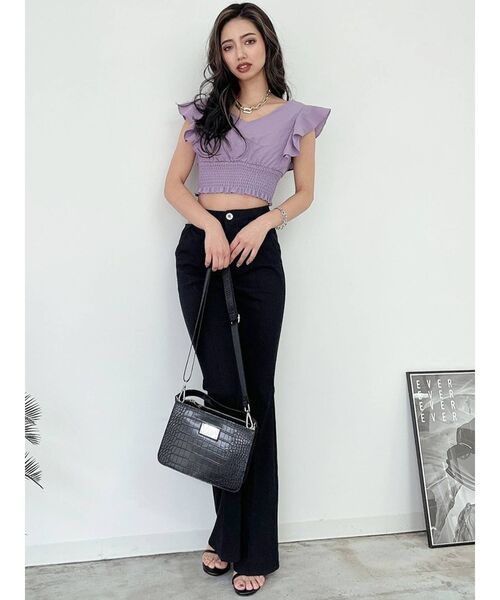 GYDA(ジェイダ)の「SIDE CUT HIPUP パンツ(デニムパンツ・レディース・ブラック・SMALL/X-SMALL/MEDIUM)」の4枚目の写真