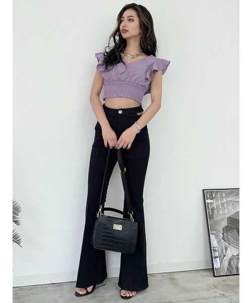 GYDA(ジェイダ)の「SIDE CUT HIPUP パンツ(デニムパンツ・レディース・ブラック・SMALL/X-SMALL/MEDIUM)」の5枚目の写真