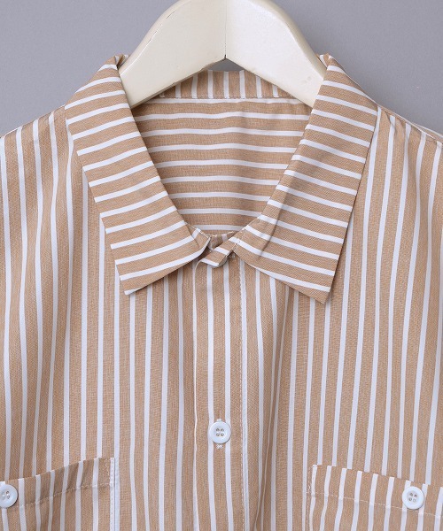 ルーズシルエットストライプワークシャツ ショートスリーブ（シャツ/ブラウス）｜Revo.（レボ）