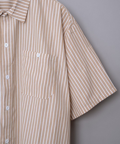 ルーズシルエットストライプワークシャツ ショートスリーブ（シャツ/ブラウス）｜Revo.（レボ）