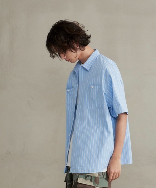 ルーズシルエットストライプワークシャツ ショートスリーブ（シャツ/ブラウス）｜Revo.（レボ）