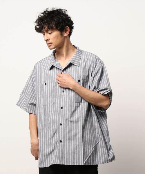 ルーズシルエットストライプワークシャツ ショートスリーブ（シャツ/ブラウス）｜Revo.（レボ）