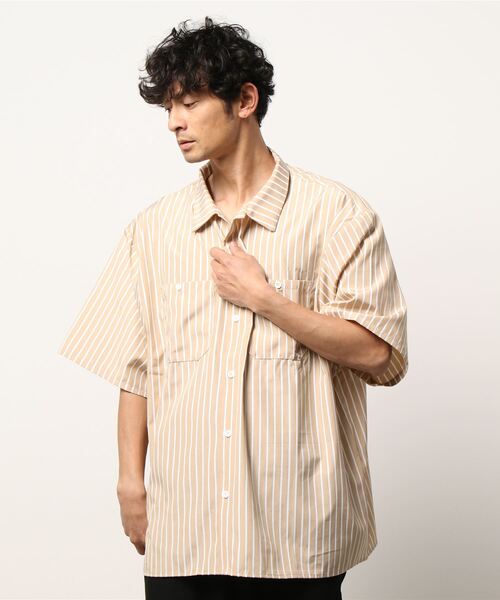 ルーズシルエットストライプワークシャツ ショートスリーブ（シャツ/ブラウス）｜Revo.（レボ）