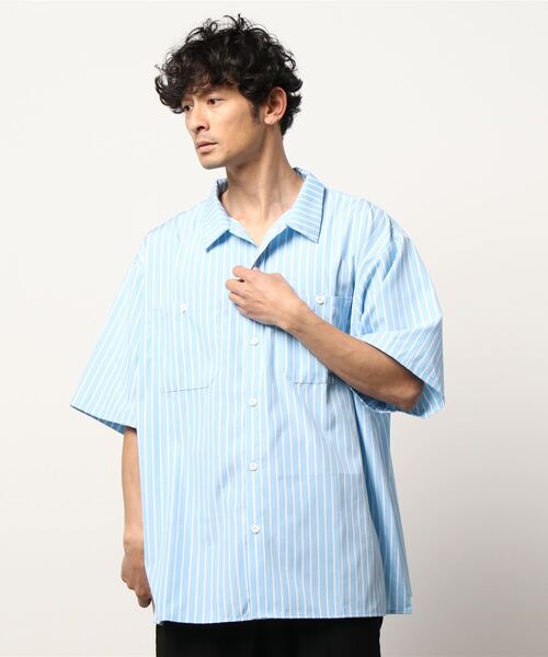 ルーズシルエットストライプワークシャツ ショートスリーブ（シャツ/ブラウス）｜Revo.（レボ）
