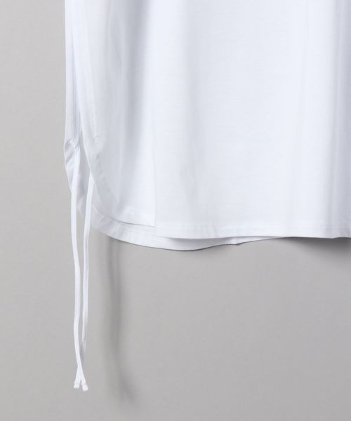 JEANASIS（ジーナシス）の「シャロークルーネックサイドドロストTEE/288337（Tシャツ/カットソー・レディース・オフホワイト/ブラック/グリーン・FREE）」の8枚目の写真