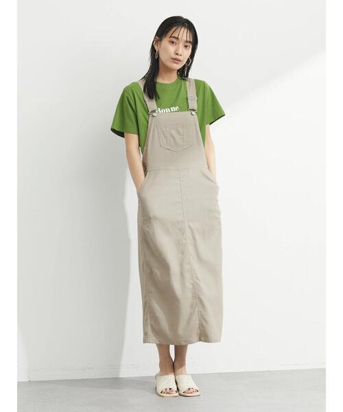 Green　Parks（グリーンパークス）の「ベルギーリネン混ジャンスカ（ジャンパースカート・レディース・ベージュ/ダークグレー・FREE）」の20枚目の写真