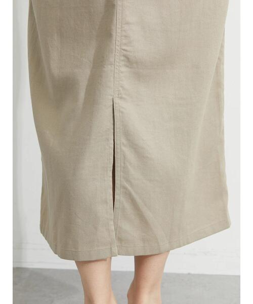 Green　Parks（グリーンパークス）の「ベルギーリネン混ジャンスカ（ジャンパースカート・レディース・ベージュ/ダークグレー・FREE）」の3枚目の写真