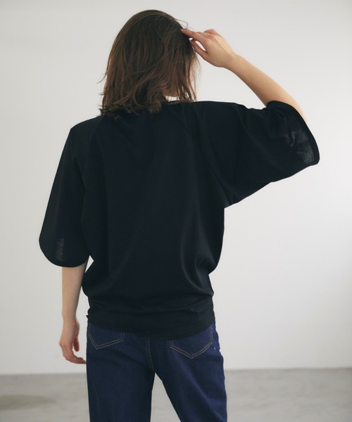 Julier Yoga and Relax(ジュリエヨガアンドリラックス)の「Julier リネンプレミアム天竺プルオーバー(Tシャツ/カットソー・レディース・ホワイト/ブラック/カーキ・FREE)」の19枚目の写真
