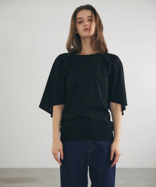 Julier Yoga and Relax(ジュリエヨガアンドリラックス)の「Julier リネンプレミアム天竺プルオーバー(Tシャツ/カットソー・レディース・ホワイト/ブラック/カーキ・FREE)」の14枚目の写真
