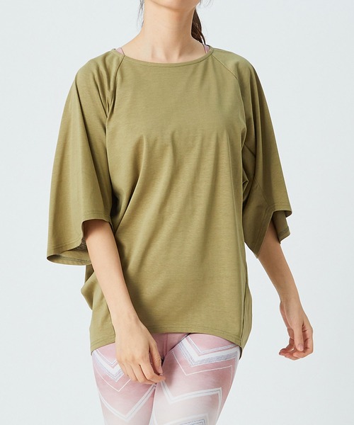 Julier Yoga and Relax(ジュリエヨガアンドリラックス)の「Julier リネンプレミアム天竺プルオーバー(Tシャツ/カットソー・レディース・ホワイト/ブラック/カーキ・FREE)」の13枚目の写真