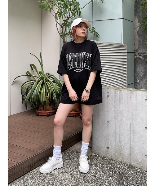 ENVYM（アンビー）の「ビッグロゴオーバーＴＥＥ（Tシャツ/カットソー・レディース・ライトグレー/ホワイト/ブラック・FREE）」の12枚目の写真