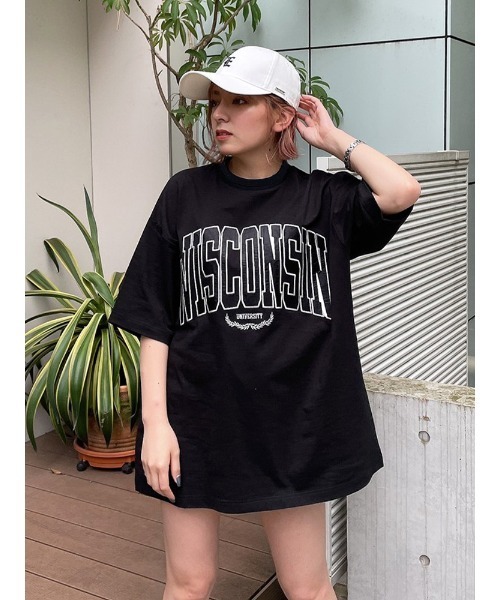 ENVYM（アンビー）の「ビッグロゴオーバーＴＥＥ（Tシャツ/カットソー・レディース・ライトグレー/ホワイト/ブラック・FREE）」の8枚目の写真