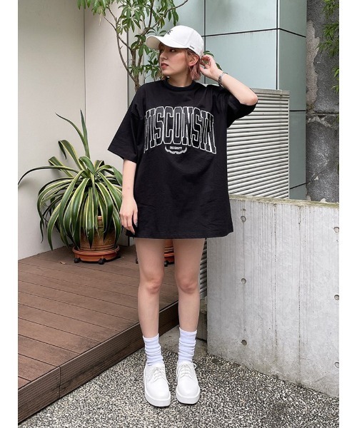 ENVYM（アンビー）の「ビッグロゴオーバーＴＥＥ（Tシャツ/カットソー・レディース・ライトグレー/ホワイト/ブラック・FREE）」の13枚目の写真