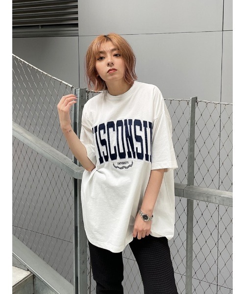 ENVYM（アンビー）の「ビッグロゴオーバーＴＥＥ（Tシャツ/カットソー・レディース・ライトグレー/ホワイト/ブラック・FREE）」の15枚目の写真