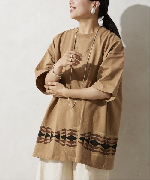 JOURNAL STANDARD relume(ジャーナルスタンダード レリューム)の「【PENDLETON / ペンドルトン】別注 PATTERN ボーダーTシャツ(Tシャツ/カットソー・メンズ・ホワイト/ブラウン/グリーン/ネイビー・MEDIUM/LARGE)」の1枚目の写真