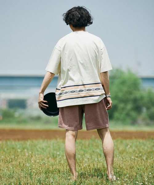 JOURNAL STANDARD relume(ジャーナルスタンダード レリューム)の「【PENDLETON / ペンドルトン】別注 PATTERN ボーダーTシャツ(Tシャツ/カットソー・メンズ・ホワイト/ブラウン/グリーン/ネイビー・MEDIUM/LARGE)」の11枚目の写真