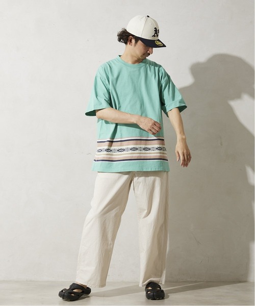 JOURNAL STANDARD relume(ジャーナルスタンダード レリューム)の「【PENDLETON / ペンドルトン】別注 PATTERN ボーダーTシャツ(Tシャツ/カットソー・メンズ・ホワイト/ブラウン/グリーン/ネイビー・MEDIUM/LARGE)」の6枚目の写真