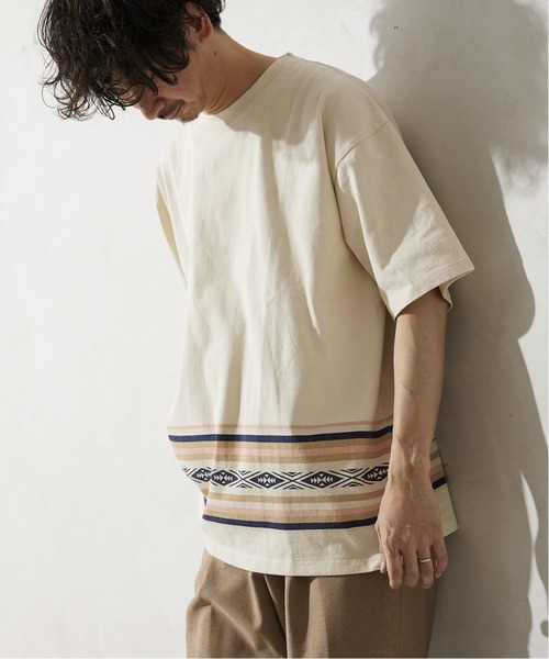 JOURNAL STANDARD relume(ジャーナルスタンダード レリューム)の「【PENDLETON / ペンドルトン】別注 PATTERN ボーダーTシャツ(Tシャツ/カットソー・メンズ・ホワイト/ブラウン/グリーン/ネイビー・MEDIUM/LARGE)」の14枚目の写真