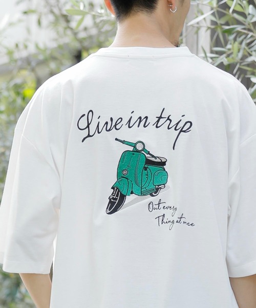 セール】バック刺繍 オーバーサイズ スーベニアTEE BIKE（T
