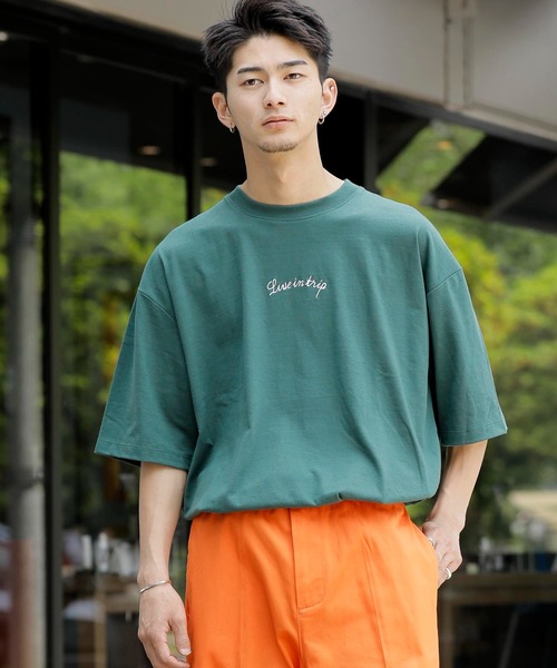 Beno(ビーノ)の「バック刺繍 オーバーサイズ スーベニアTEE BIKE(Tシャツ/カットソー・メンズ・グリーン/サックスブルー/パープル/ブラック/オフホワイト・M/L/LL)」の18枚目の写真