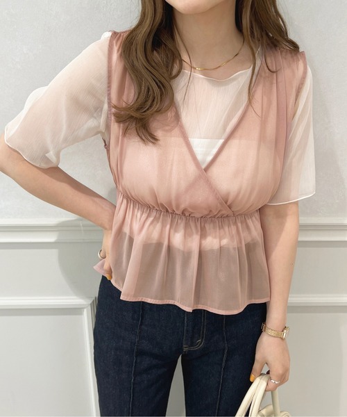 apres jour(アプレジュール)の「ビスチェ+シアーインナーセット【ZOZOTOWN限定アイテム】(Tシャツ/カットソー・レディース・ミント/モカ/ピンクベージュ・X-LARGE/フリー)」の3枚目の写真