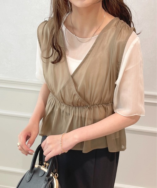 apres jour(アプレジュール)の「ビスチェ+シアーインナーセット【ZOZOTOWN限定アイテム】(Tシャツ/カットソー・レディース・ミント/モカ/ピンクベージュ・X-LARGE/フリー)」の2枚目の写真