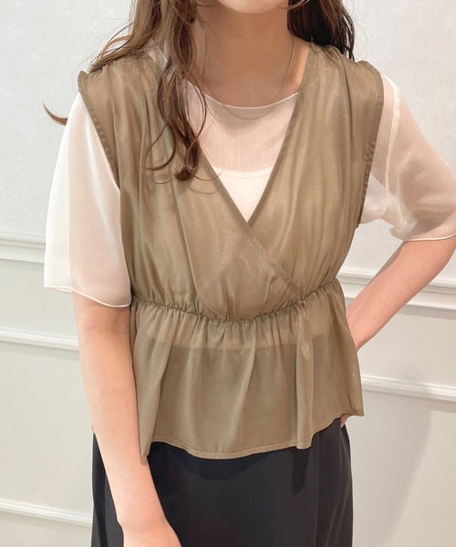 apres jour(アプレジュール)の「ビスチェ+シアーインナーセット【ZOZOTOWN限定アイテム】(Tシャツ/カットソー・レディース・ミント/モカ/ピンクベージュ・X-LARGE/フリー)」の7枚目の写真