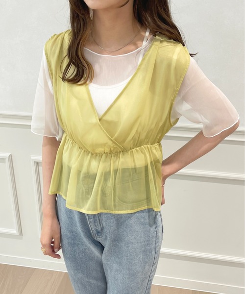 apres jour(アプレジュール)の「ビスチェ+シアーインナーセット【ZOZOTOWN限定アイテム】(Tシャツ/カットソー・レディース・ミント/モカ/ピンクベージュ・X-LARGE/フリー)」の5枚目の写真