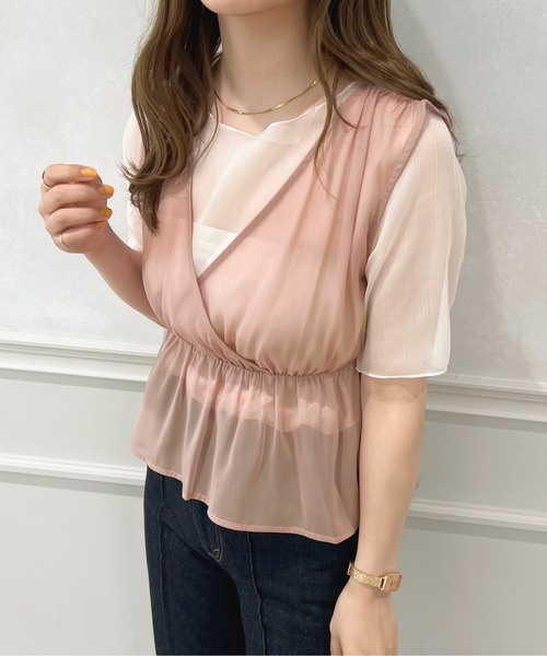apres jour(アプレジュール)の「ビスチェ+シアーインナーセット【ZOZOTOWN限定アイテム】(Tシャツ/カットソー・レディース・ミント/モカ/ピンクベージュ・X-LARGE/フリー)」の6枚目の写真
