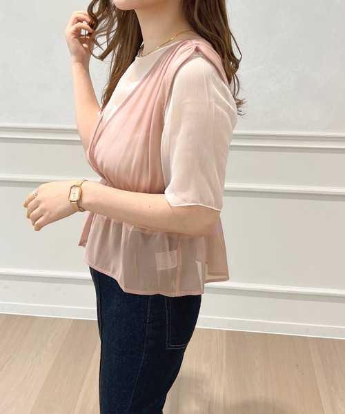 apres jour(アプレジュール)の「ビスチェ+シアーインナーセット【ZOZOTOWN限定アイテム】(Tシャツ/カットソー・レディース・ミント/モカ/ピンクベージュ・X-LARGE/フリー)」の9枚目の写真