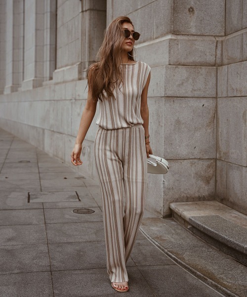 esutoreja（エストレジャ）の「2カラーストライプパンツ（その他パンツ・レディース・グリーン/アイボリー/ブラック・FREE）」の11枚目の写真