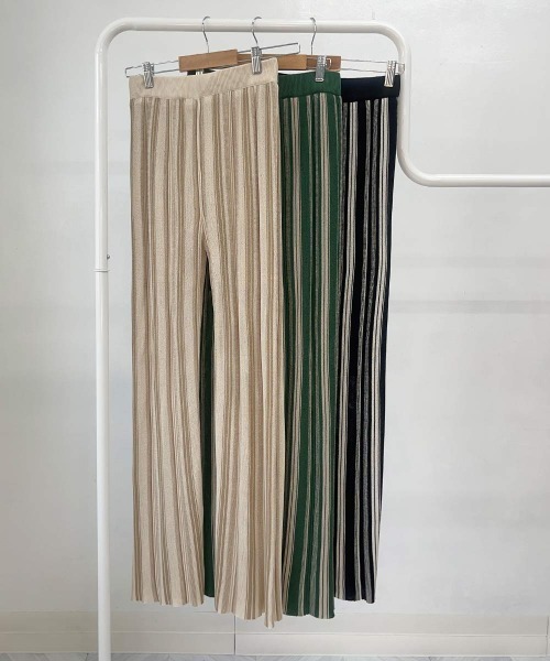 esutoreja（エストレジャ）の「2カラーストライプパンツ（その他パンツ・レディース・グリーン/アイボリー/ブラック・FREE）」の6枚目の写真