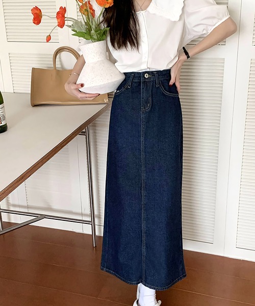 Dita Muaj.(ディータムアージュ)の「ハイウエストデニムAラインスカート(デニムスカート・レディース・ブラック/ネイビー・L/M/S)」の22枚目の写真