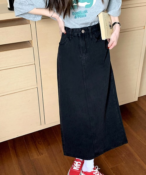 Dita Muaj.(ディータムアージュ)の「ハイウエストデニムAラインスカート(デニムスカート・レディース・ブラック/ネイビー・L/M/S)」の17枚目の写真