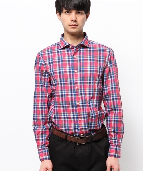 GUY ROVER（ギローバー）の「GUY ROVER / マドラスチェックカッタウェイ（シャツ/ブラウス・メンズ・レッド系その他・X-SMALL/LARGE/MEDIUM/SMALL）」の3枚目の写真